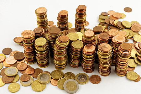 eiro, nauda, finanses, saglabāt, cents, monētas, monētas