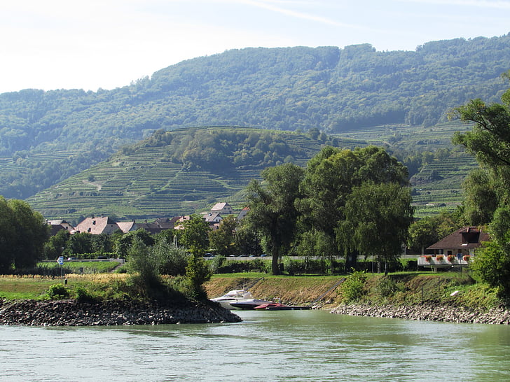 danube valley, shipping, river, wachau, austria