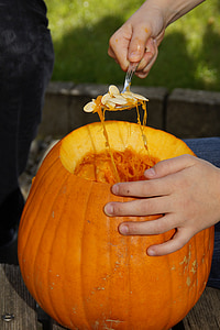 Тыква, Хэллоуин, Осень, оранжевый, овощи, выдалбливают, 31 октября