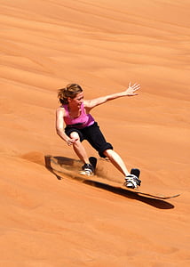 gurun, Dune, menyenangkan, di luar rumah, orang, pasir, pasir papan