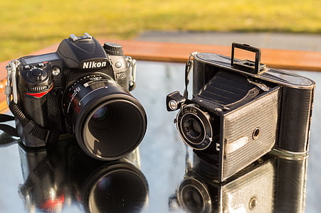 Nikon, Agfa, eski, Yeni, Antik, modern, fotoğraf makinesi