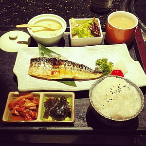 sininen ja valkoinen kala, aterian, japanilainen keittiö
