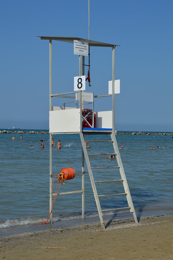 lifeguard, sea, water, blue, summer, italy, waves