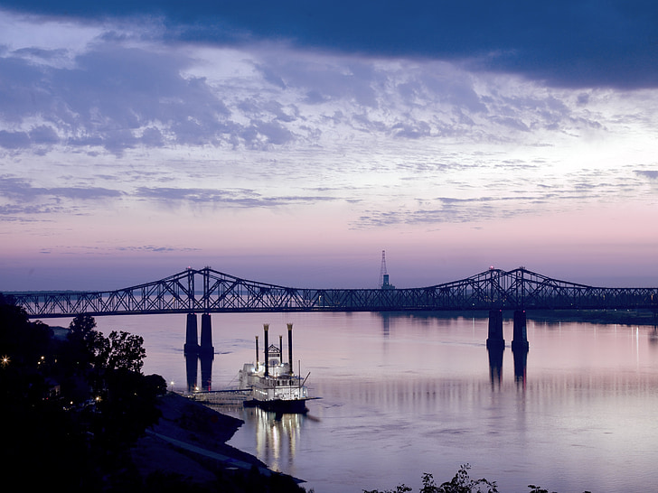 Riverboat, Bridge, höyrylaiva, Mississippi-joen, aluksen, aluksen, vene