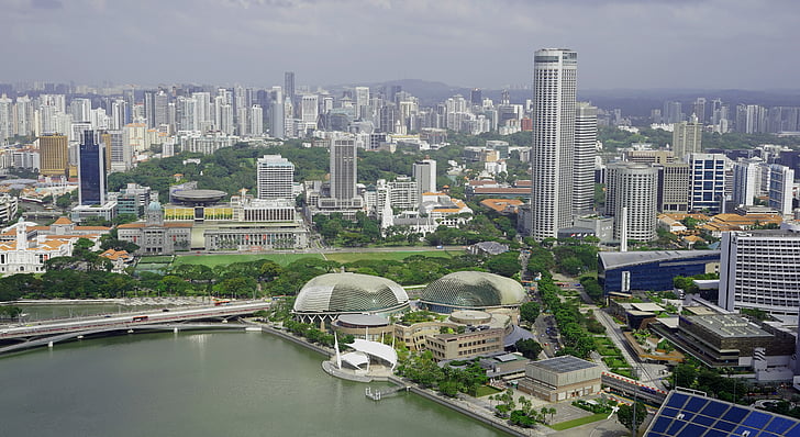 skyline, singapore, skyscraper, city, architecture, building, building exterior