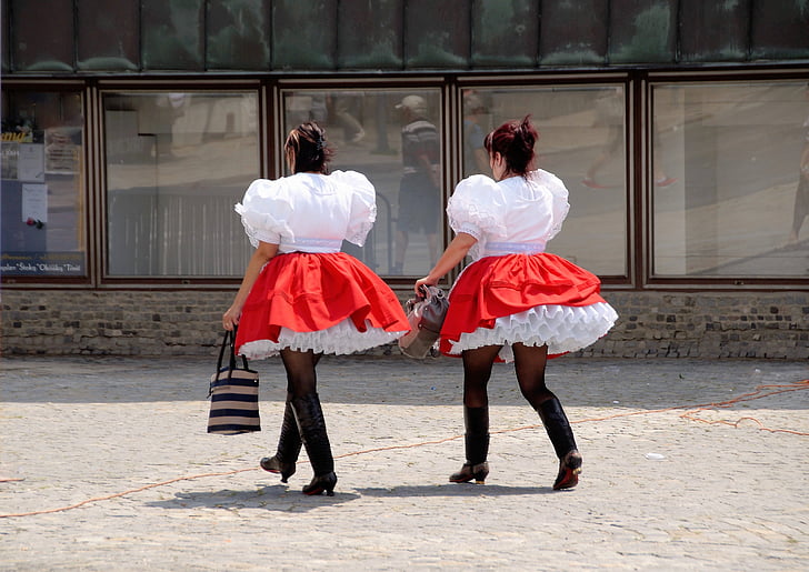 donne, costume, Folk songs, la tradizione di, popolari, gonna, della vecchia Boemia