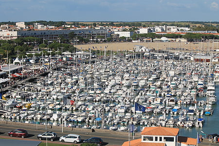 a Royan, Charente-maritime, Port, csónakok, csónak, Franciaország, Beach