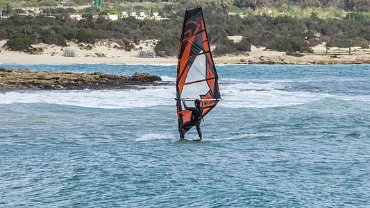 Cyprus, Ayia napa, Windsurfing, Surfer, Šport