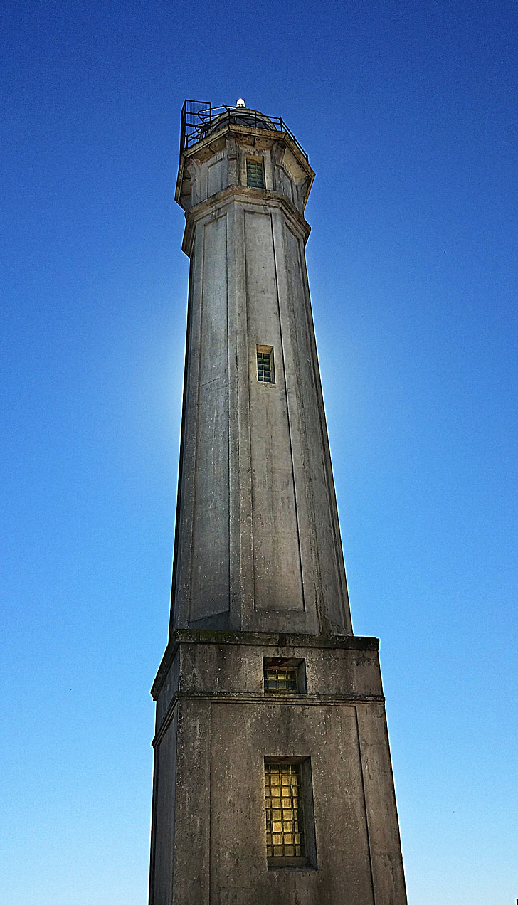 Lighthouse, Alcatraz, San francisco, California, rannikul, Island, meremiili
