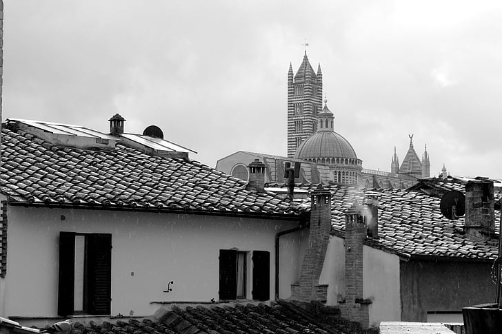 lietus, pilsēta, ēka, Itālija, baznīca
