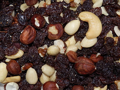 nuts, dried fruit, peanuts, healthy, fruit, food, dried