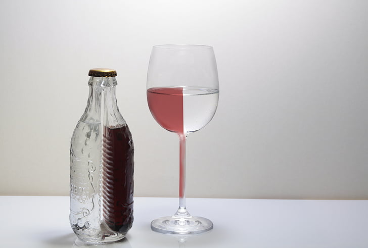 rode wijn, glas, profiteren van, drankje, rood, wijnglas, alcohol