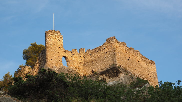 Ruin, tuhon philippe de cabassolle, Castle, Burgruine, Fontaine-de-vaucluse, Ranska, Provence