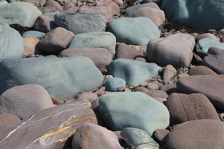 stenen, strand, steentjes, kust, zee