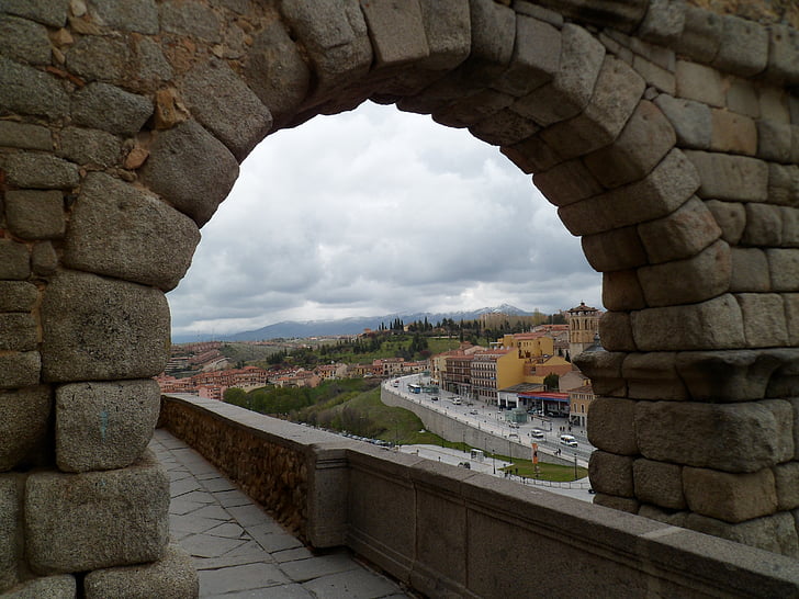 loka, Segovia, viadukts, ainava, arhitektūra, vēsture, cilvēki un kultūra