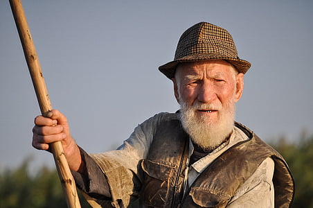 man, old, fisherman, portrait, traditional, person, male