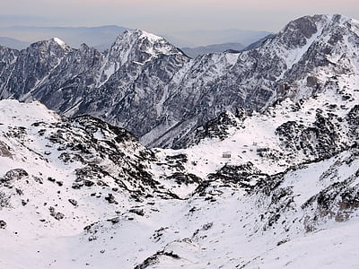 scalorbi, mountains, refuge, snow, alps, carega, landscape