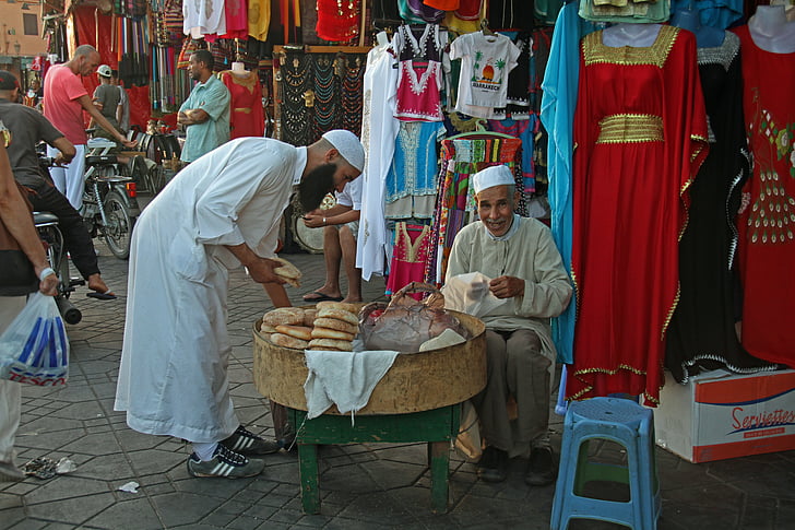 kruh, Marakeš, hrana, Maroko, tradicionalni, tipičan, ljudi