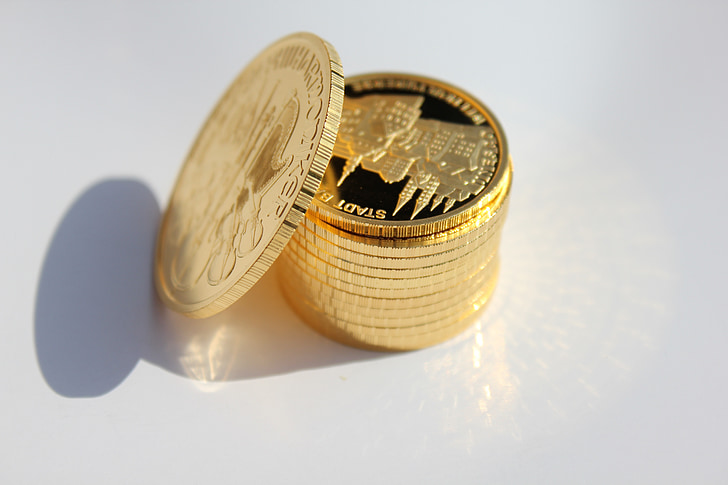 Златни монети, метал, пари, злато, монети