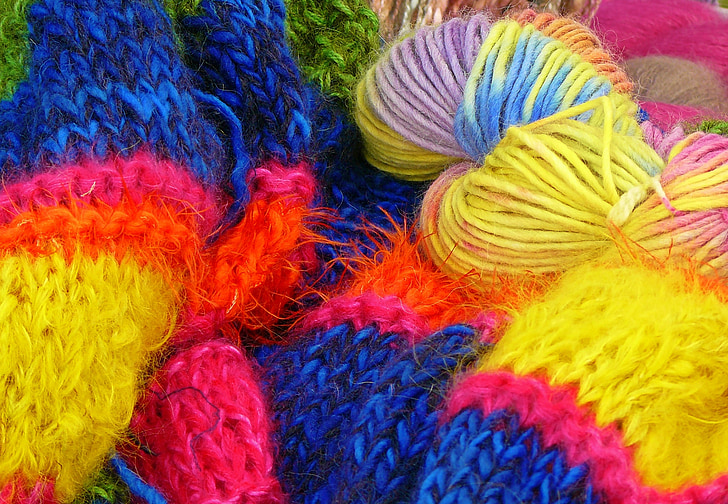 wol, breien van wol, hand arbeid, kat van wieg, Brei, kleurrijke, hobby