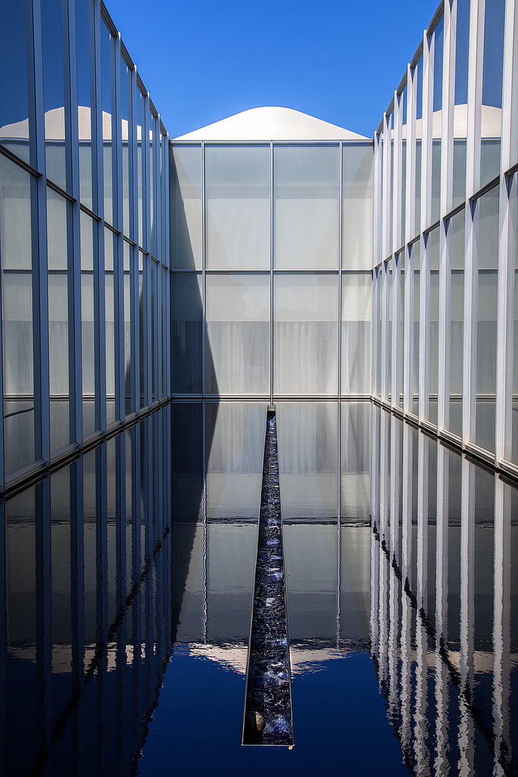 architecture, windows, water, reflection, design, modern, perspective