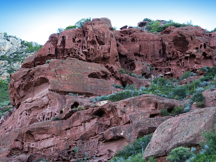Berg, Sandstein, rot, Erosion