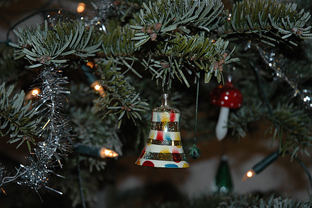jul, juletræ, part, kersttak, jul klokke, juletræspynt