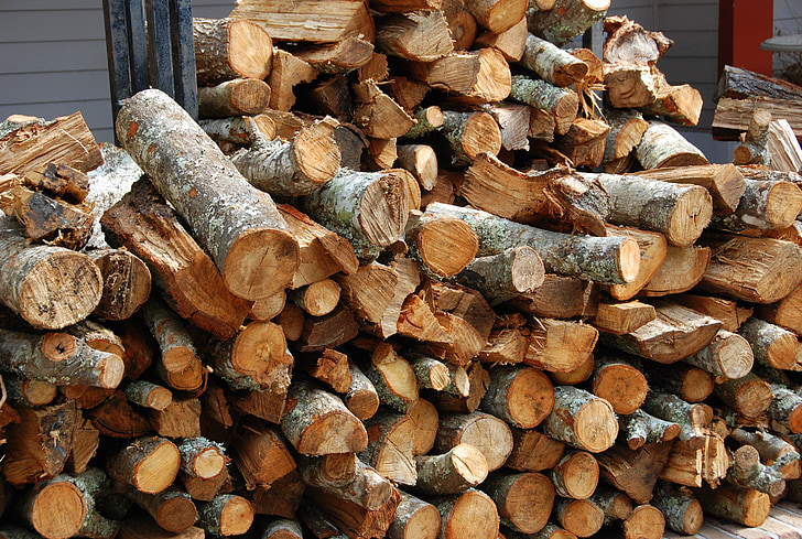 træ, stak, bunke, tekstur, brun, naturlige, tømmer