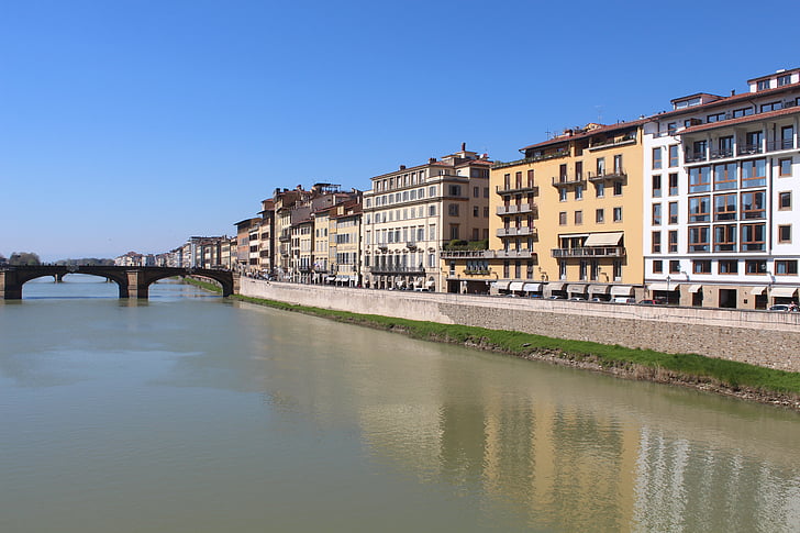 Florencie, Itálie, Evropa, město, krajina, historické, řeka