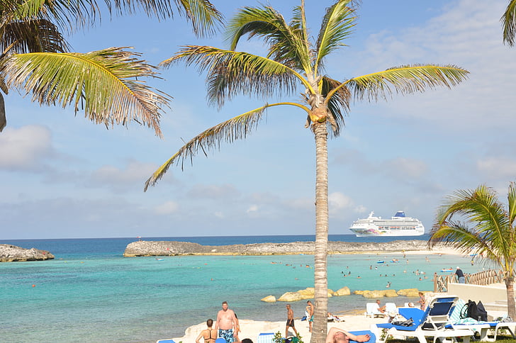 caribbean, bahamas, beach, ship, landscapes, sea, holiday