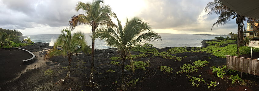 Hawaii, lielā sala, skatu uz okeānu, salas, ceļojumi, ūdens, Hawaiian
