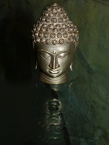 Buddha, kepala Buddha, patung, refleksi, mistik, Timur