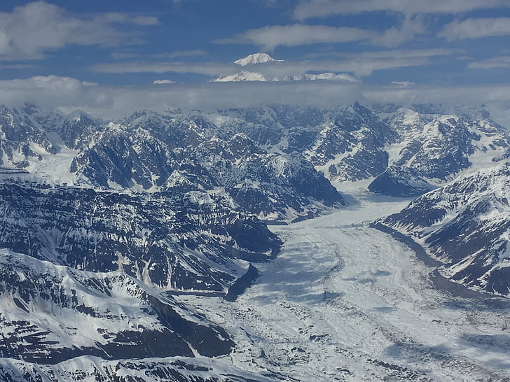 Gletscher, Moräne, Mount mckinley, Schnee, Berg, Natur, Winter