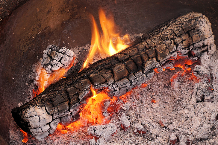 oheň, plameň, drevo, Horiace drevo, Táborák, horúce, značka