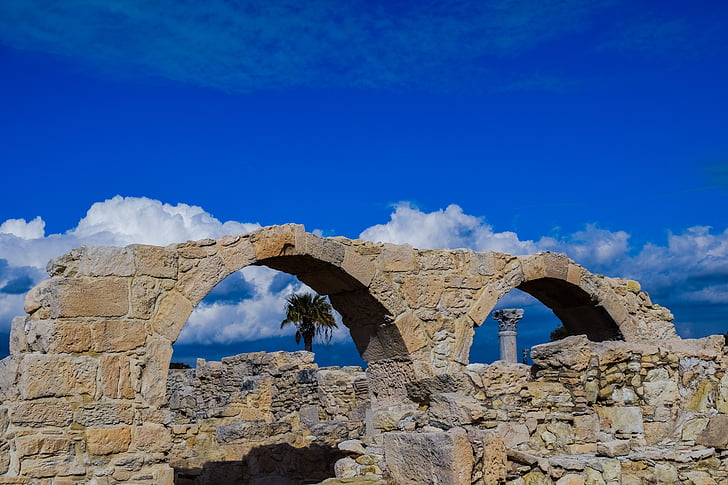 Cypern, Kourion, gamle, site, Middelhavet, arkitektur, græsk