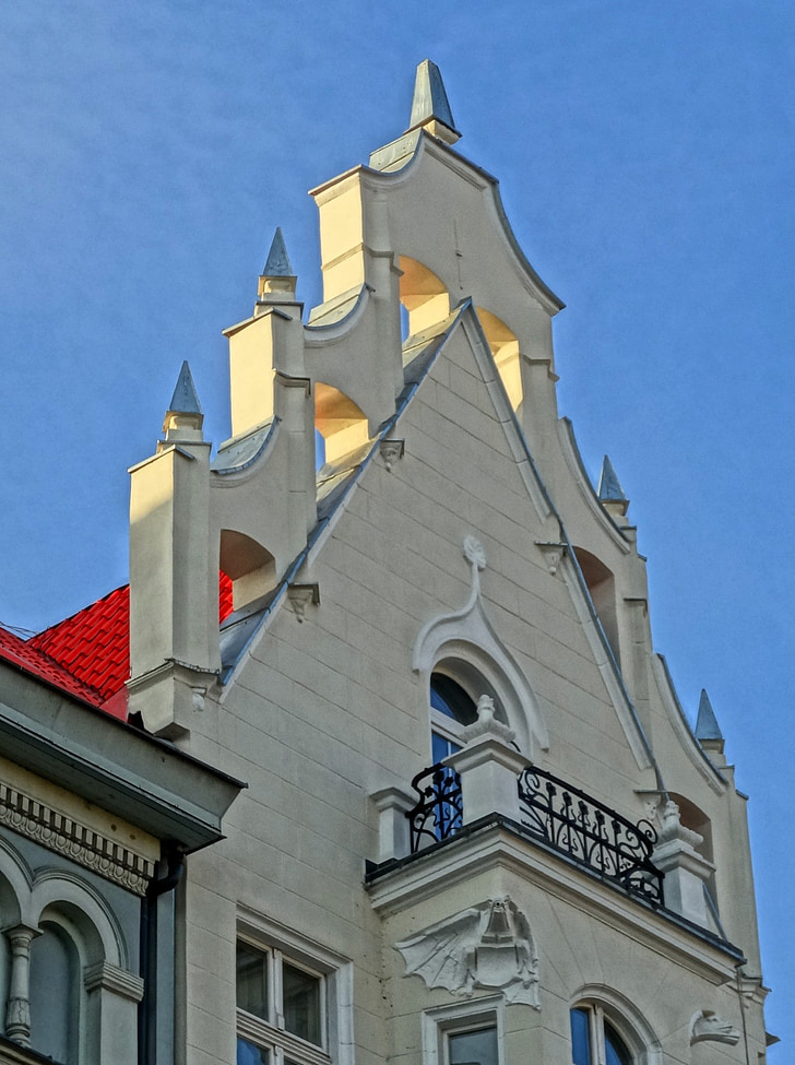 Bydgoszcz, Stary rynek, Gable, fronton, bâtiment, architecture, historique