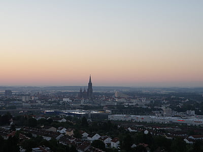 Ulm, saullēkts, saulriets, programma Outlook, Münster