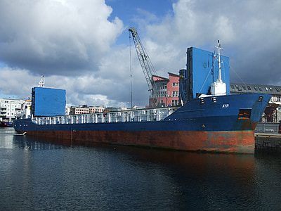 navire de charge, Galway, quais de Galway, Irlande, Ayr, Cargo, marine marchande