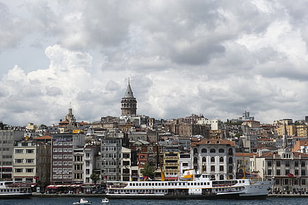 Istanbul, ainava, Sultanahmet, tornis, Turcija, miera, jūras
