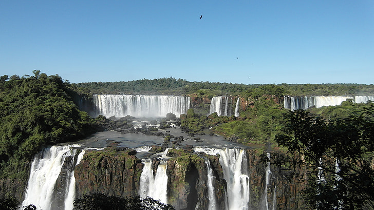 Foz iguaçu, Iguaçu, foss, vann, tilfeller, spray, Wild