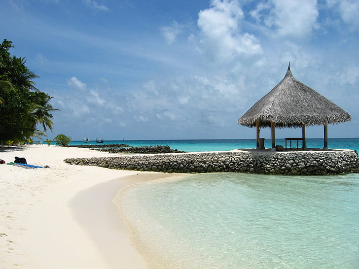 North male atoll, Wyspa, Malediwy, Słońce, gorąco, Latem, wakacje