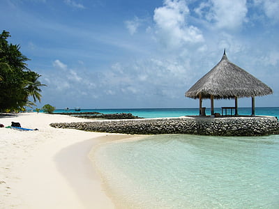 Šiaurės Malės atolas, sala, Maldyvai, Saulė, Karšta, vasaros, atostogų
