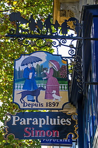 escudo, artesãos, Nota, fachada, França, Paris