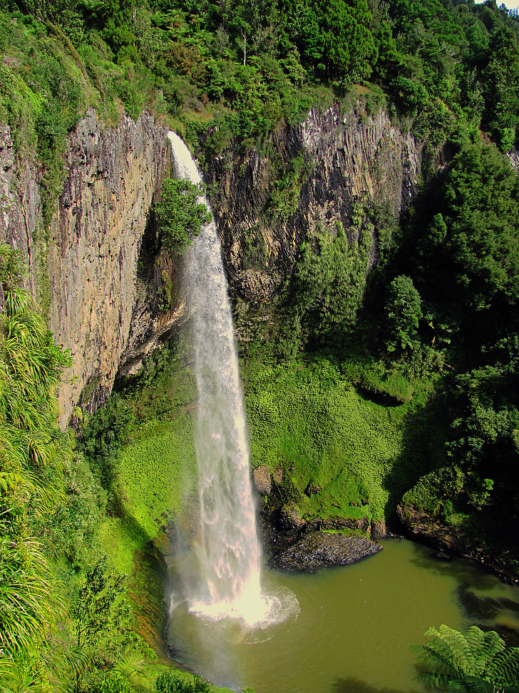 Bridal veil falls, Nieuw-Zeeland, waterval, Landmark, natuur, buiten, Stream