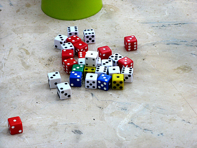 kocka, játék, játék, kaszinó, véletlen, szerencse, kockázat