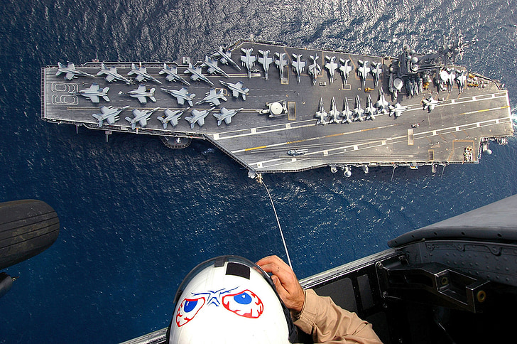hangarskib, Luftfoto, flåde, USS dwight d eisenhower, CVN 69