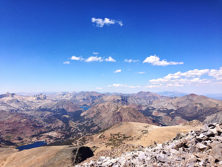 tioga pass, Mt dana, panoràmica, Cimera, cel blau, paisatge, natura