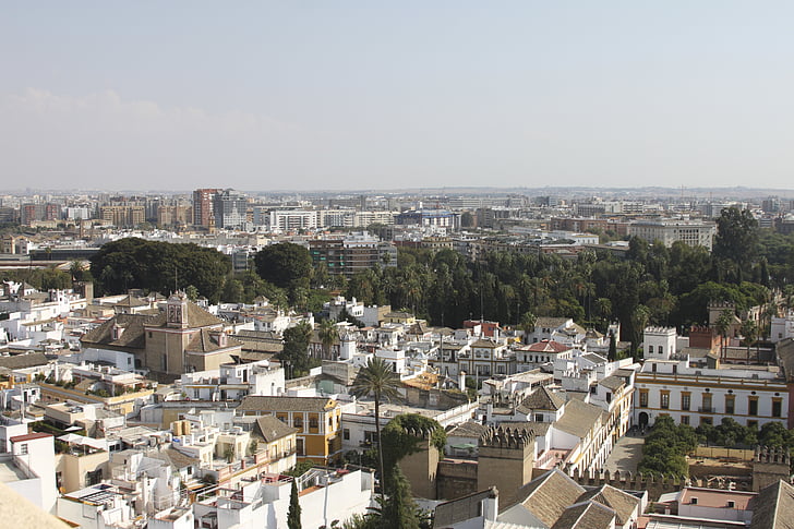 pilsēta, Sevilja, Spānija, Andalūzija, mājas, no augšas
