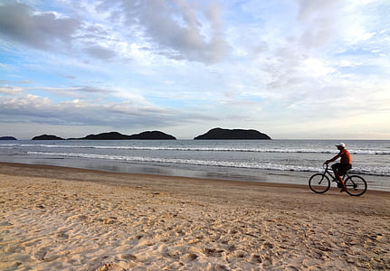 platja, vacances, bicicleta, l'estiu, mar de Beira, calor, sorra