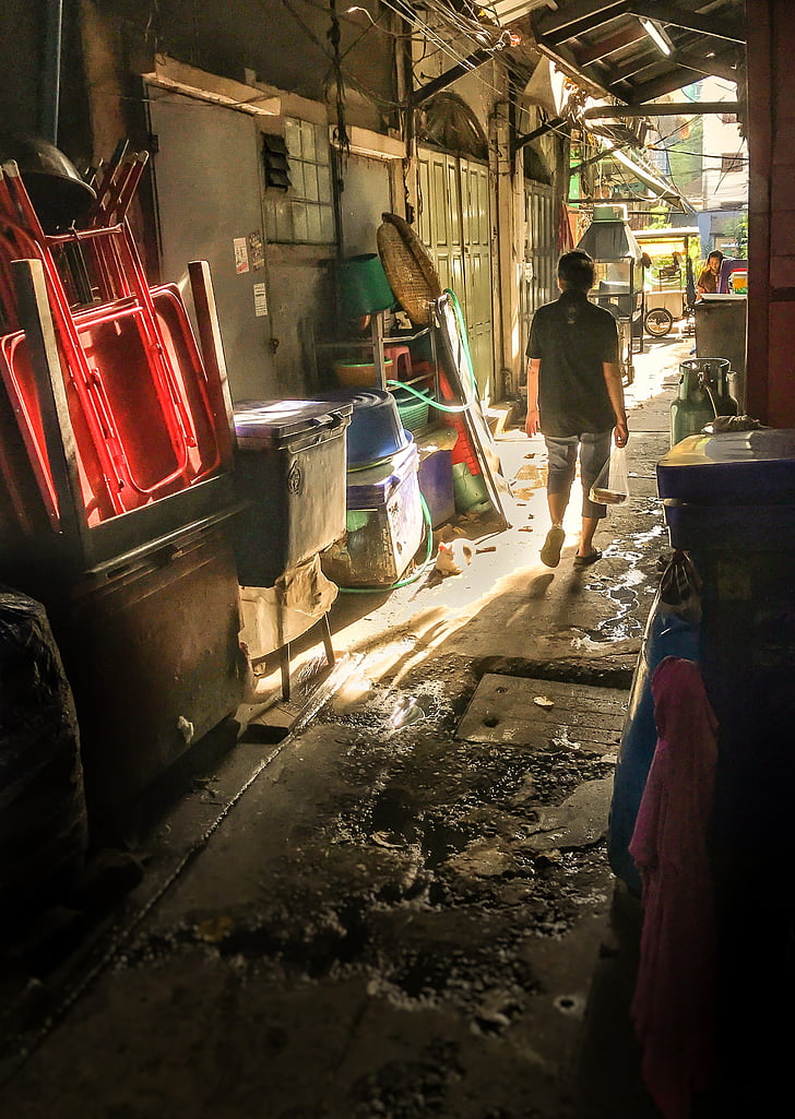 Bangkok, gader, rejse, Thailand, folk, arbejder